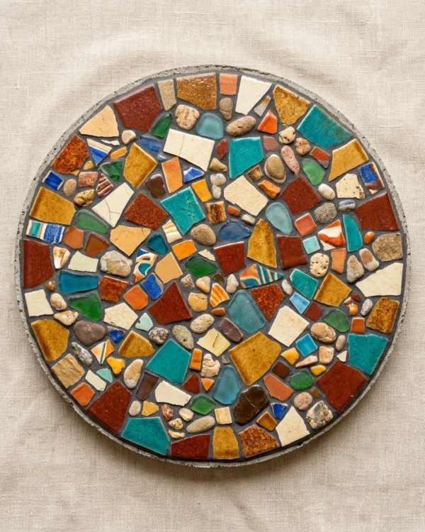 Crazy paving mosaic stepping stone